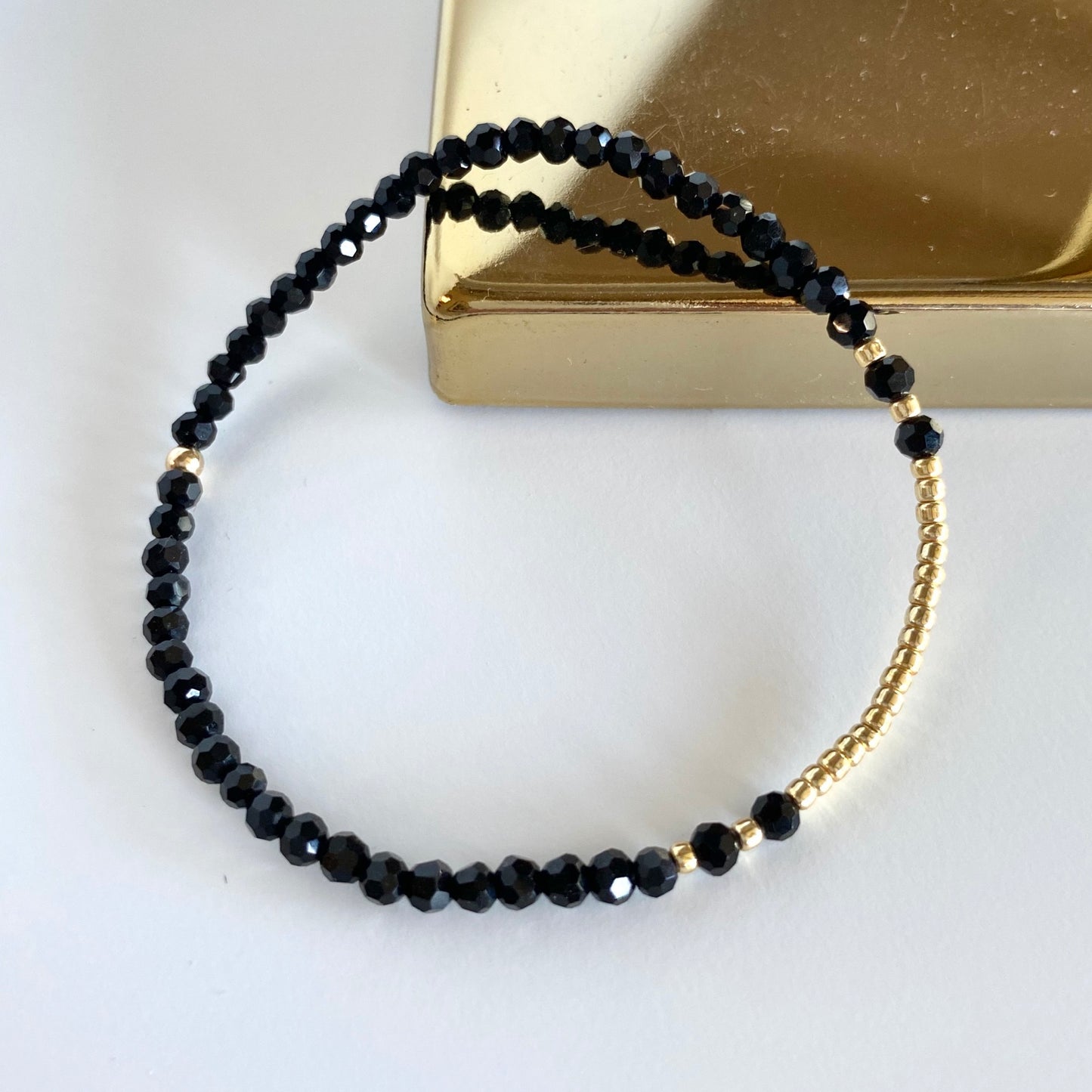 Black & Gold Stretch Bracelet