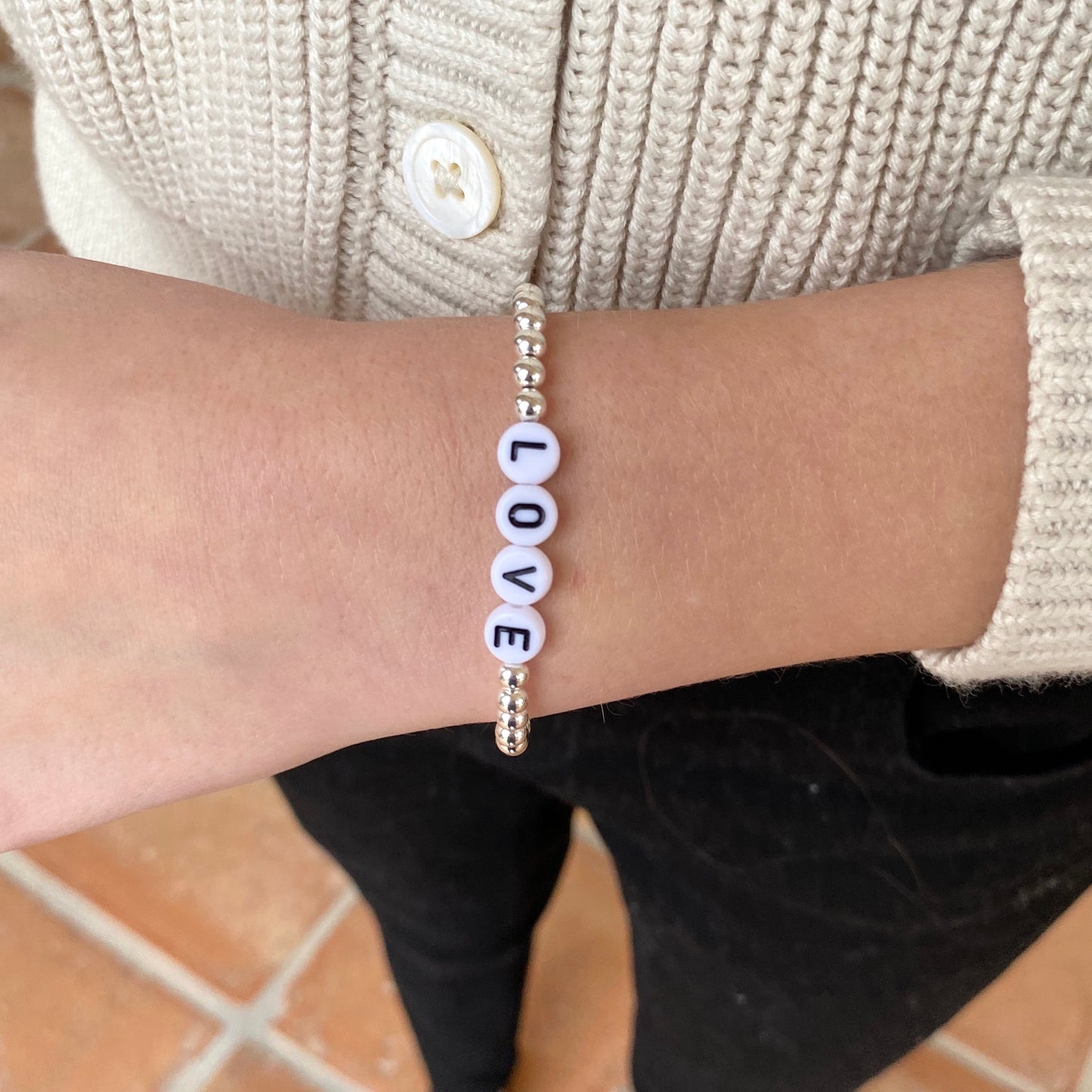 SILVER Custom Letter Bracelet