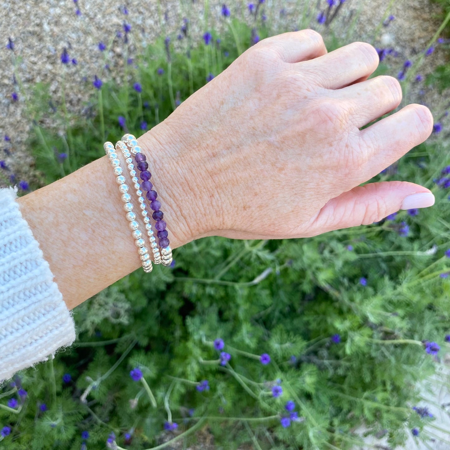 Amethyst and Silver Bracelet