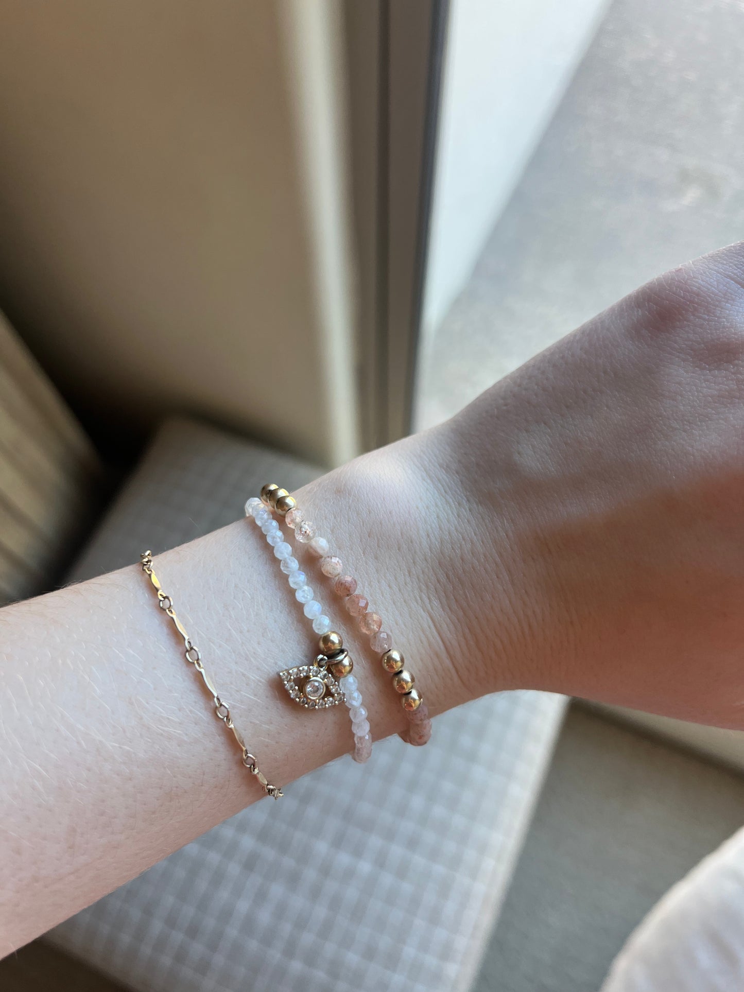 Sunstone & Moonstone Bracelet Set