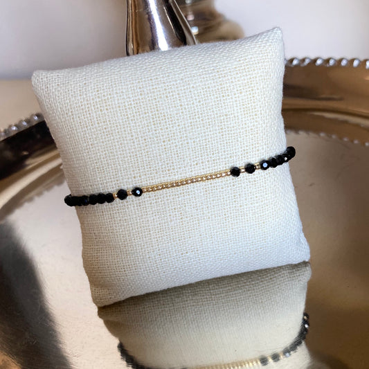 Black & Gold Stretch Bracelet