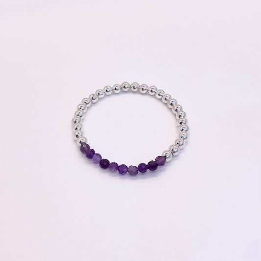 Amethyst and Silver Bracelet