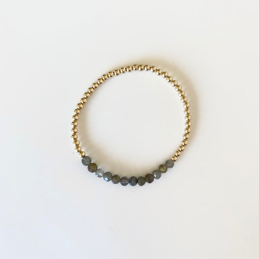 Laboradite and Gold Bracelet